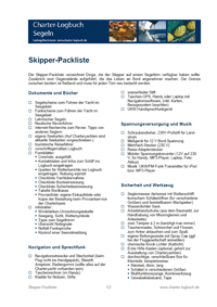 Skipper-Packliste Segeln